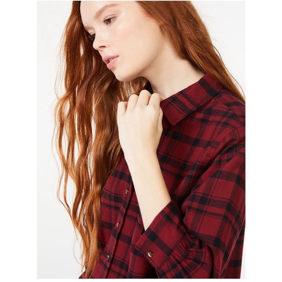 NWT Free assembly woman’s button down top with 3/4 blouson sleeves. - Picture 5 of 5